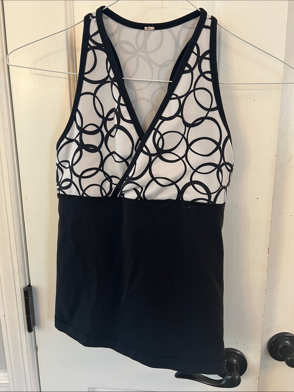 lululemon athletica Black and White Swim Tank with Circle Print